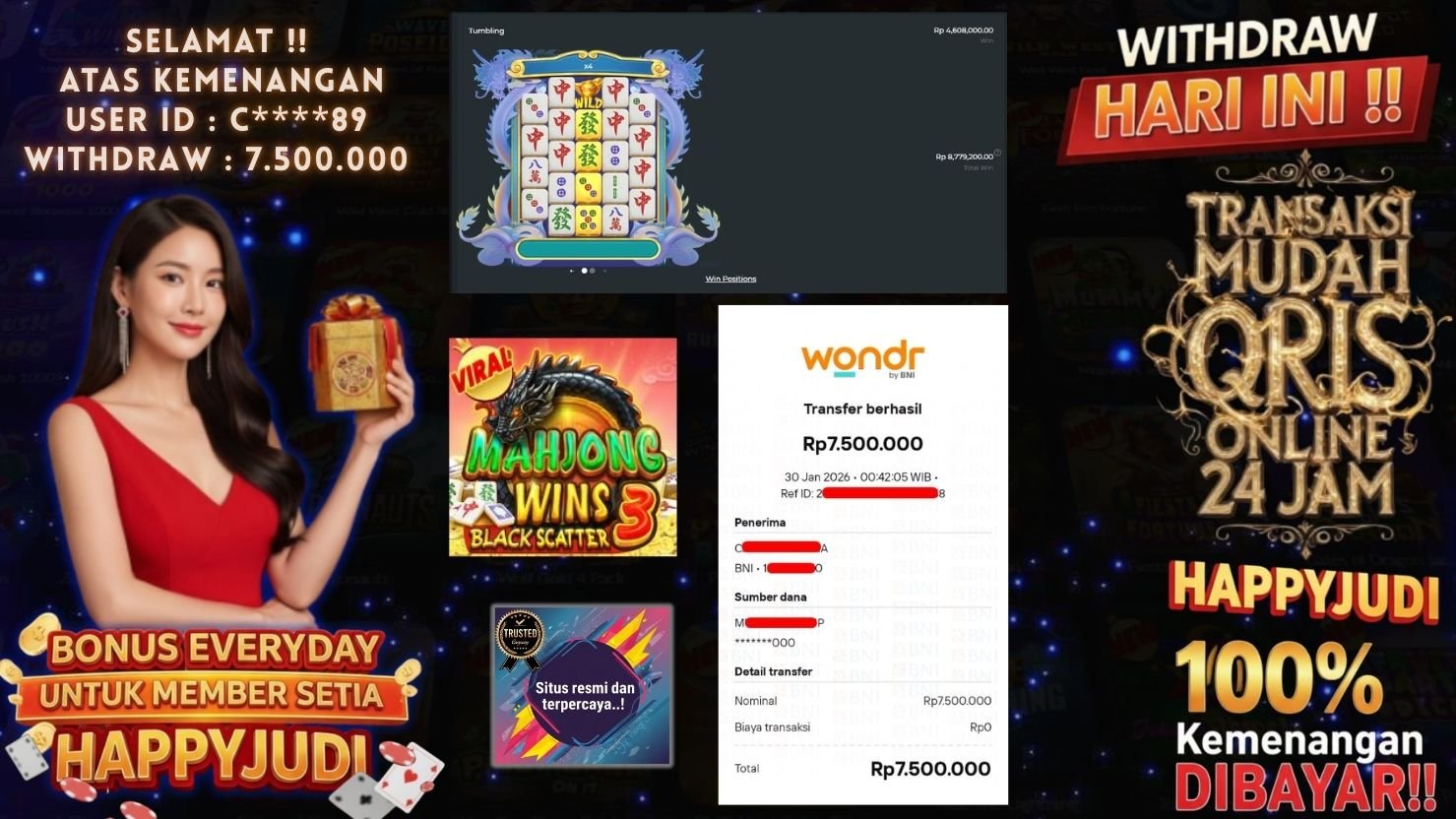 HAPPYJUDI JACKPOT SLOT MAHJONG WINS 3 - BLACK SCATTER